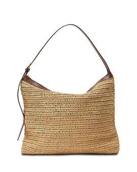 Reiss Reiss Vigo Raffia Effect Leather Tote Bag