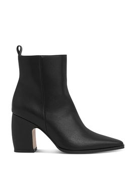 Reiss Reiss Women's Amy Almond Toe Taupe Block Heel Ankle Boots