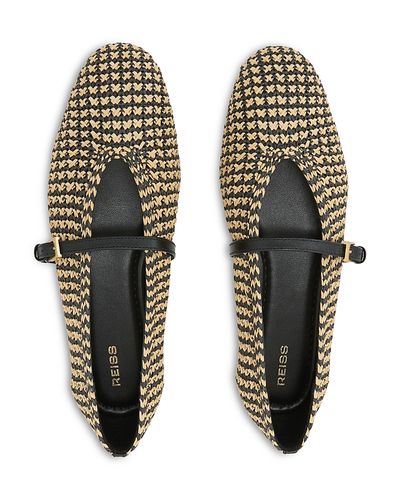Reiss Reiss Women's Davina Raffia Effect Ballet Flats