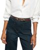 Reiss Reiss Women's Evelina Oval Buckle Croc Embossed Leather Belt - 2