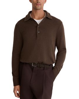 Reiss Reiss Wool & Cashmere Button Polo Shirt