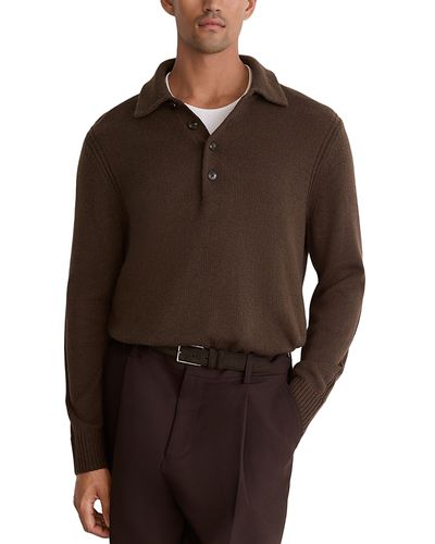 Reiss Reiss Wool & Cashmere Button Polo Shirt