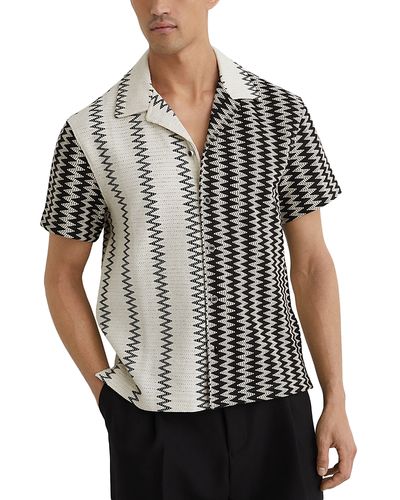 Reiss Reiss Zig Zag Crochet Shirt