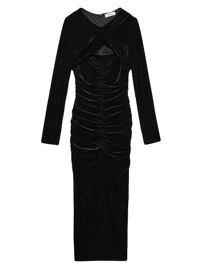 Reiss Women's Sia Velvet Ruched Midi-Dress