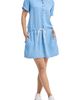 Reistor Reistor Drawstring Denim Shirt Dress with Front Buttons - 1