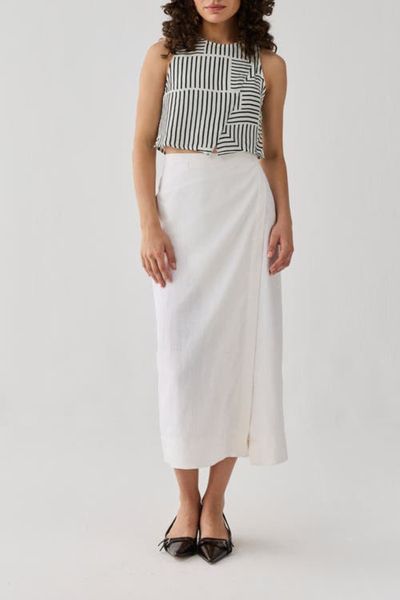 Reistor Reistor Fitted Overlap Midi Skirt
