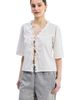 Reistor Reistor Relaxed Fit Top With Ruffles and Front-Ties - 5