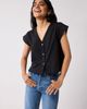 Reistor Reistor V-Neck Embroidered Top with Front Buttons - 4