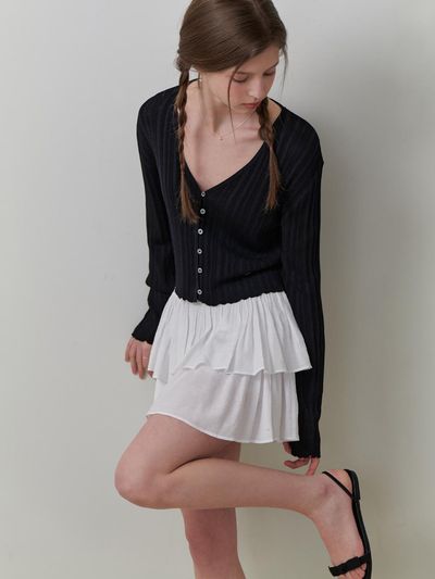 RE_L Bagel V Cardigan [Black]