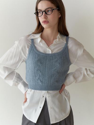 RE_L Bergamot knit bustier (sky blue)