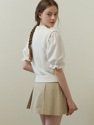 RE_L Candy Floss Knit Vest - White
