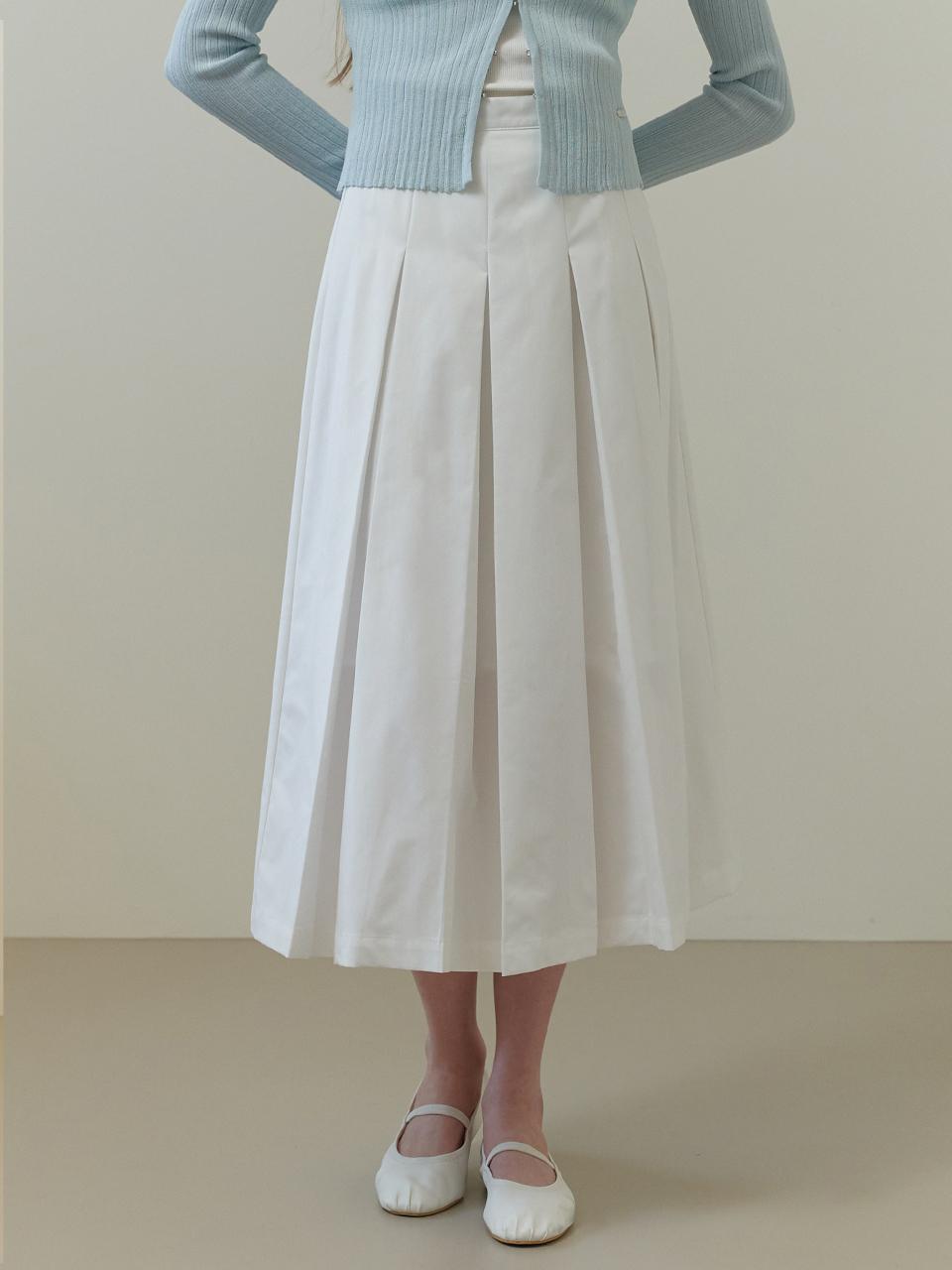 RE_L Chou Pleats Skirt_White