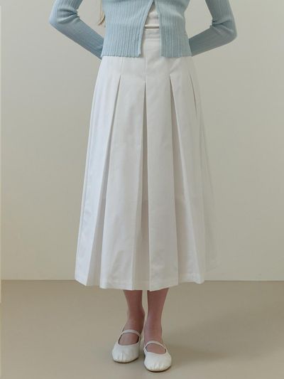 RE_L Chou Pleats Skirt_White