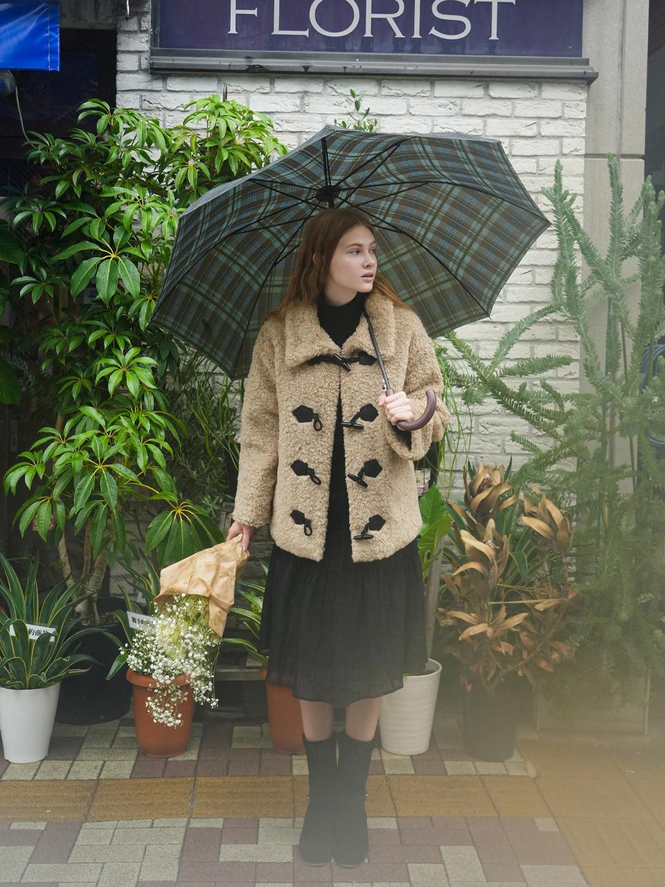 RE_L Duffle fur half length coat (beige)