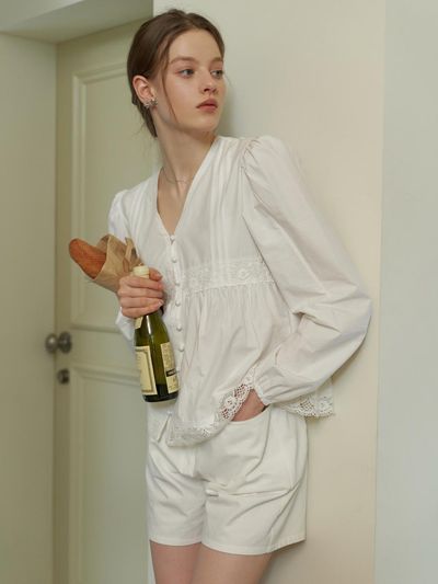 RE_L Enough Lace Blouse - White
