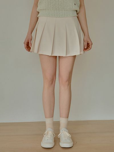 RE_L Flow Pleats Mini Skirt (Black)