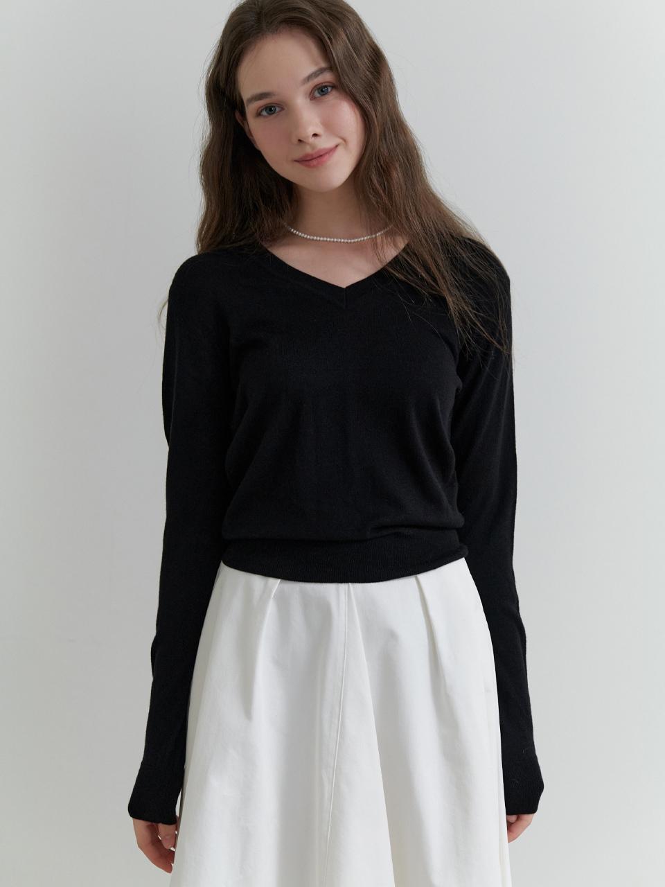 RE_L Fond v-neck knit (black)