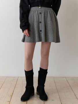 RE_L Mandarin knit skirt (gray)