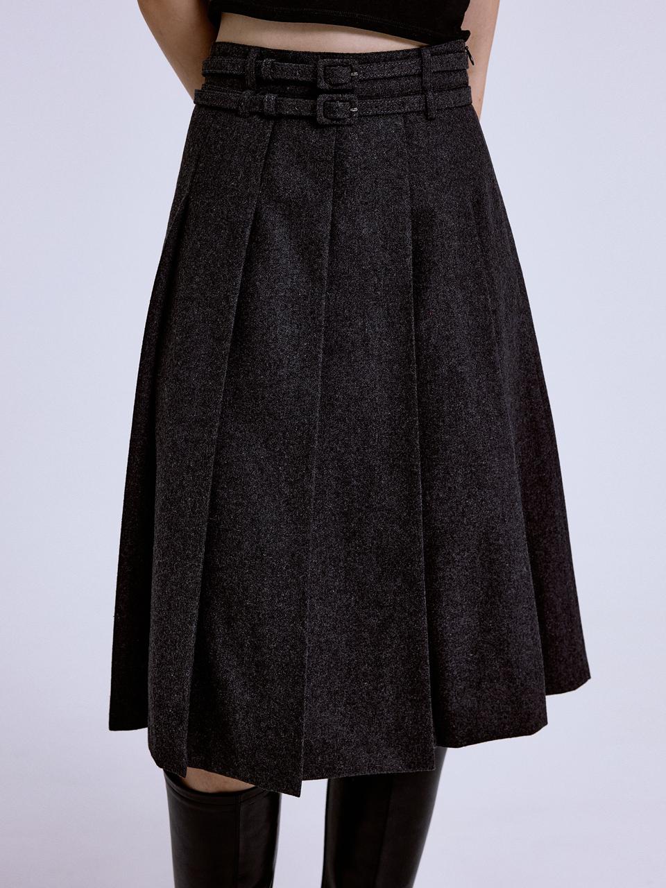 RE_L Mute Wool Pleats Skirt - 2 Colors