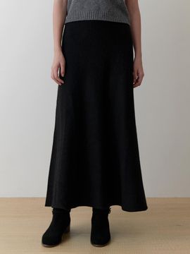 RE_L Ooze knit flare skirt (black)