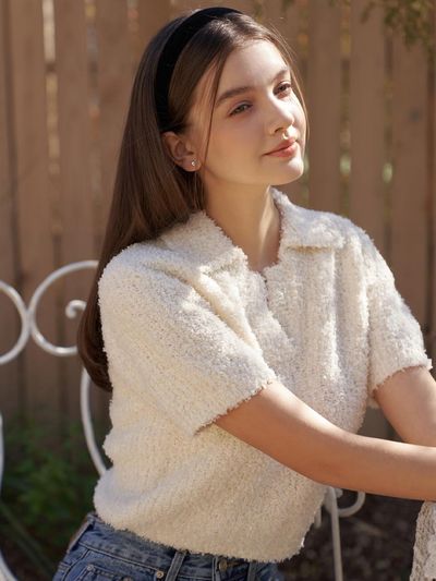 RE_L Pear Open Collar Knit