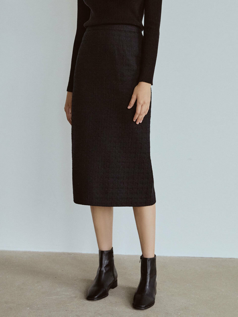 RE_L Silt Tweed Skirt_Black