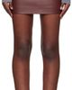 REMAIN Birger Christensen REMAIN Birger Christensen Burgundy Bonded Leather Miniskirt - 1