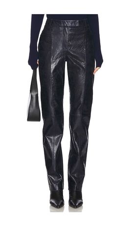 REMAIN REMAIN Slim Leather Suiting Pants