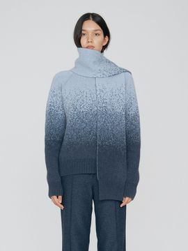 REMPLACEMENT Gradation Jacquard Muffler Indigo Denim
