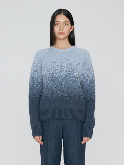 REMPLACEMENT Gradation Jacquard Pullover (Indigo Denim)