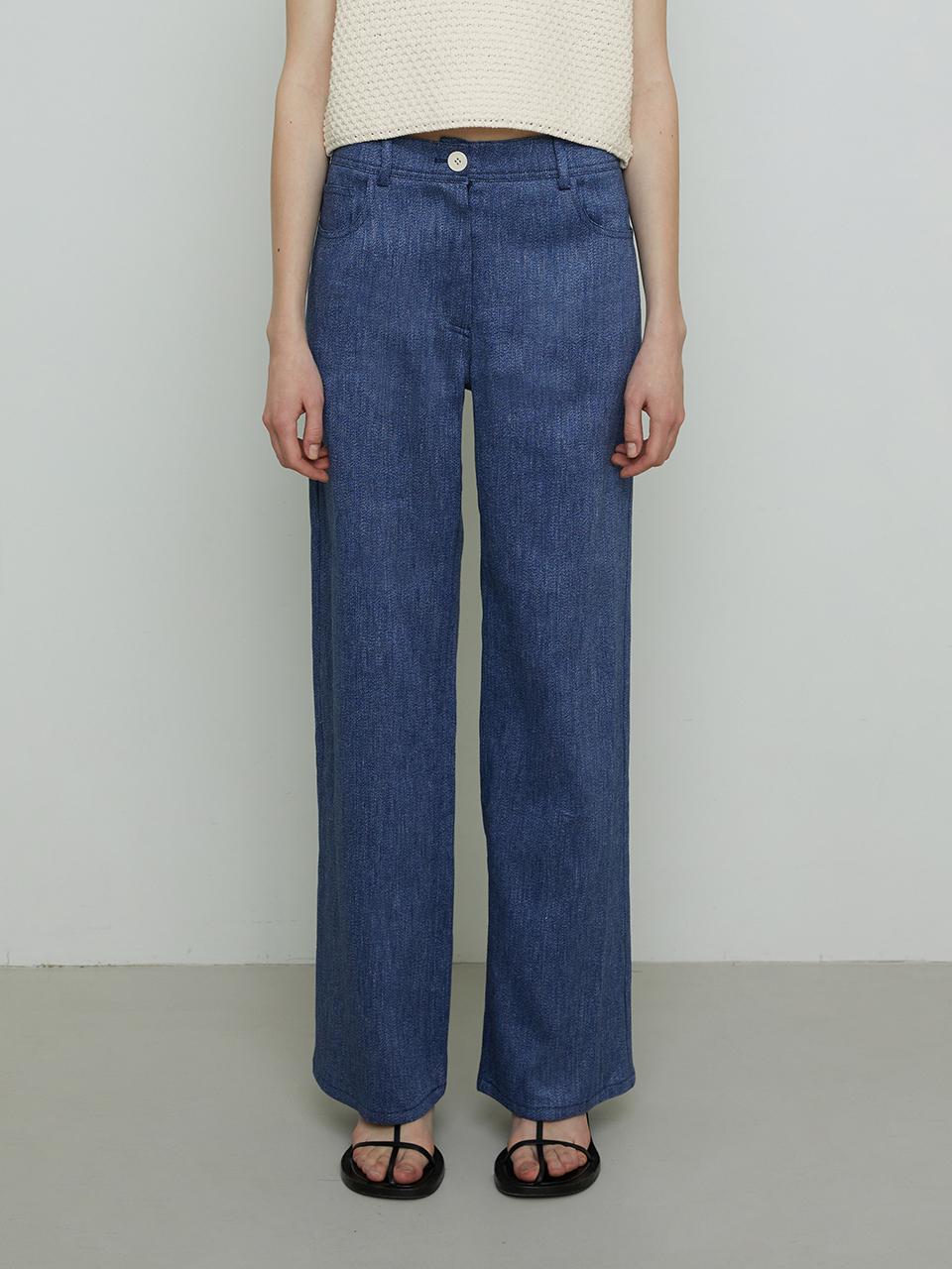 REMPLACEMENT Linen Relaxed Pants (Blue Denim)