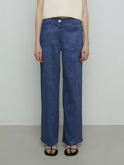 REMPLACEMENT Linen Relaxed Pants (Blue Denim)