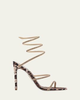 Rene Caovilla Cleo Animalier 105MM Satin Sandals