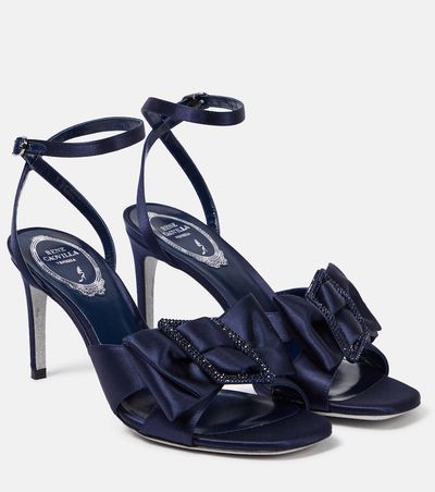 Rene Caovilla Rene Caovilla Bow-detail embellished satin pumps