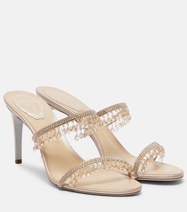 Rene Caovilla Rene Caovilla Chandelier embellished satin mules