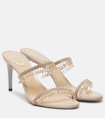 Rene Caovilla Rene Caovilla Chandelier embellished satin mules