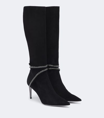 Rene Caovilla Rene Caovilla Cleo embellished suede knee-high boots