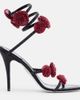 Rene Caovilla Rene Caovilla Cleo floral-appliquÃ© satin sandals - 5