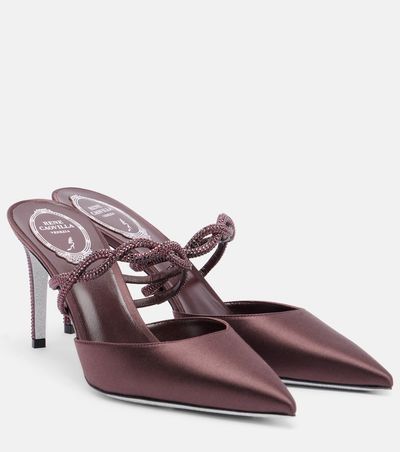 Rene Caovilla Rene Caovilla Crystal-embellished satin mules