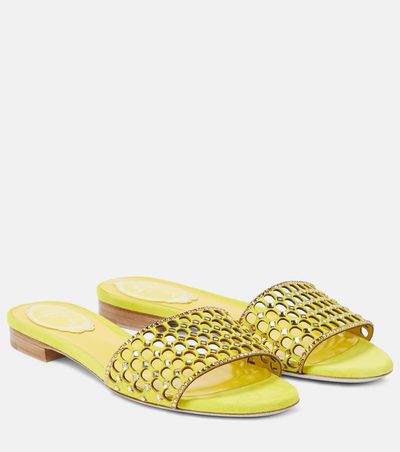 Rene Caovilla Rene Caovilla Crystal-embellished suede slides