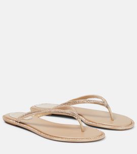 Rene Caovilla Rene Caovilla Diana embellished satin thong sandals