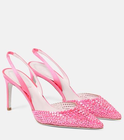 Rene Caovilla Rene Caovilla Embellished satin slingback sandals