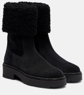 Rene Caovilla Rene Caovilla Embellished suede Chelsea boots