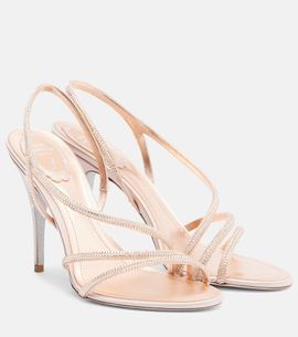 Rene Caovilla Rene Caovilla Erin embellished satin slingback sandals