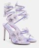 Rene Caovilla Rene Caovilla Floriane floral-appliqué satin sandals - 1