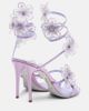 Rene Caovilla Rene Caovilla Floriane floral-appliqué satin sandals - 3
