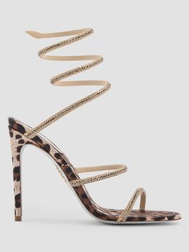 Rene Caovilla Women's Cleo Animalier 105MM Satin Sandals
