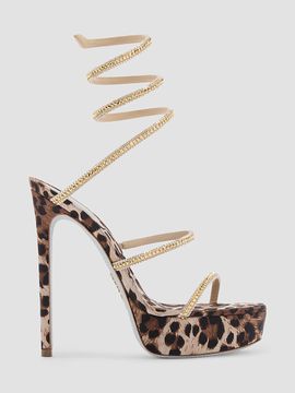 Rene Caovilla Women's Cleo Animalier 130MM Platform Sandals