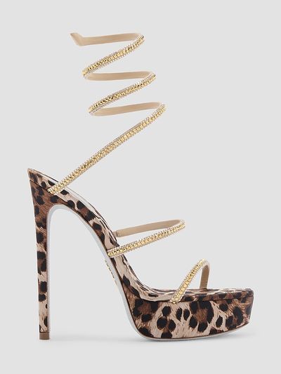 Rene Caovilla Women's Cleo Animalier 130MM Platform Sandals