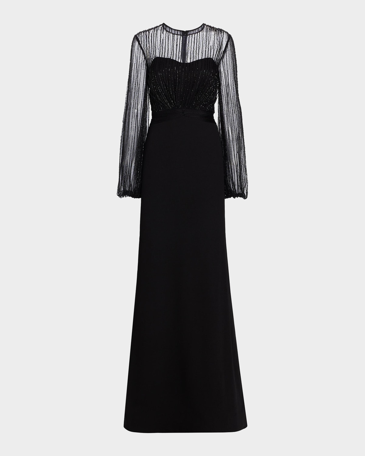 Rene Ruiz Collection Beaded Illusion Trumpet Gown